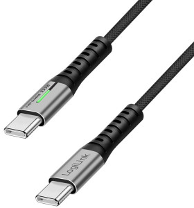 LogiLink USB 2.0 Kabel mit LED, USB-C - USB-C Stecker, 1,5 m