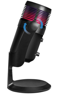 LogiLink USB Mikrofon mit RGB-Licht, Cardioid, schwarz