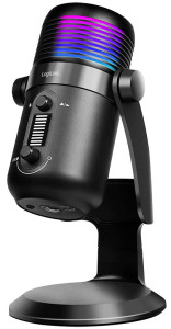 LogiLink USB Mikrofon mit RGB-Licht, Cardioid, schwarz