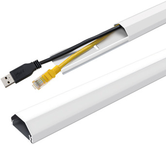 LogiLink Goulotte à câbles, en aluminium, 1.100 mm, blanc