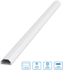 LogiLink Goulotte à câbles, en aluminium, 1.100 mm, blanc