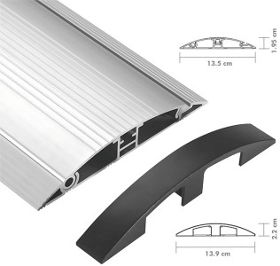LogiLink Passe-câbles de sol, alu & ABS, 1.104 mm, argent