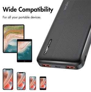 LogiLink Powerbank, 10.000 mAh, 2x USB-A, 2x USB-C, blanc