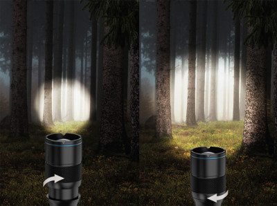 ANSMANN Akku LED-Taschenlampe Adventure TA1800RF, schwarz