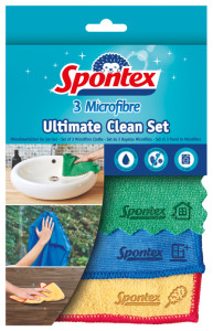 Spontex Chiffon microfibres Ultimate Clean, set de 3