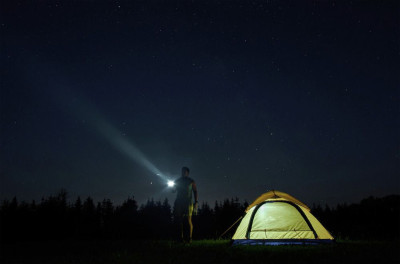 ANSMANN Akku LED-Taschenlampe Survival TS450RF, schwarz