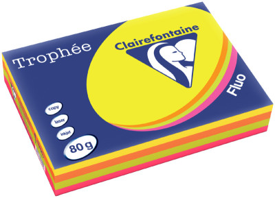 Clairefontaine Papier universel Trophée, A4, assorti fluo