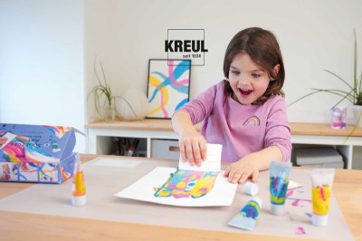 KREUL Peinture pour enfants Kids Art, kit Squeegee Art