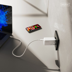 DIGITUS Chargeur secteur USB GaN, 2x USB-C / 1x USB-A, 67 W