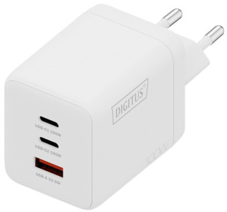 DIGITUS Chargeur secteur USB GaN, 2x USB-C / 1x USB-A, 100 W