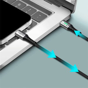 LogiLink USB 2.0 Kabel mit LED, USB-C - USB-C Stecker, 0,3 m
