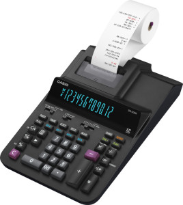 CASIO Calculatrice imprimante DR-200R-BK, noir