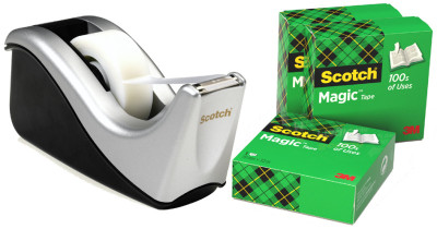 3M Scotch Dévidoir de table C60, garni, promotion, argent