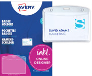 AVERY Pochette badge, 90 x 60 mm, transparent
