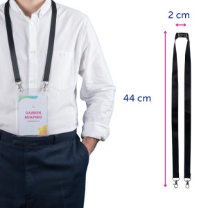 AVERY Tour de cou avec double mousqueton, 20 x 440 mm, noir