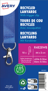 AVERY Tour de cou, en rPET, 20 x 440 mm, tons bleus