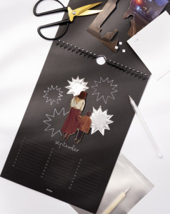 folia Kreativ-Wandkalender, DIN A4, weiß
