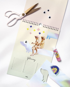 folia Kreativ-Wandkalender, DIN A4, weiß