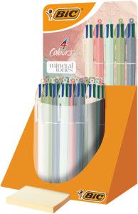 BIC Druckkugelschreiber 4 Colours Mineral Tones, Display