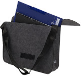 STOP Notebook-Umhängetasche, RPET-Filz, dunkelgrau