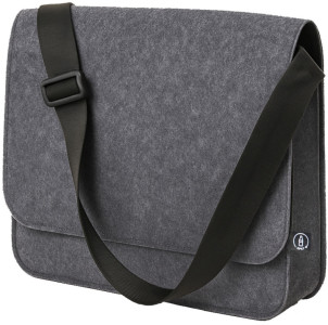 STOP Notebook-Umhängetasche, RPET-Filz, dunkelgrau