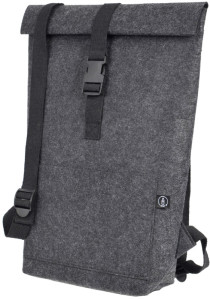 STOP Rolltop-Notebook-Rucksack, RPET-Filz, dunkelgrau
