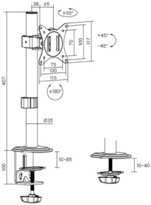 LogiLink Monitorhalterung für 1 Monitor 17-32