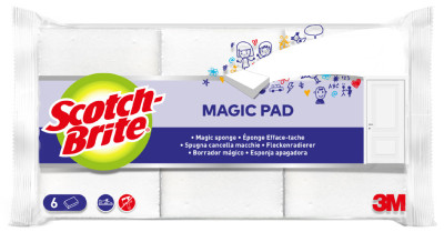 Scotch-Brite Gomme de nettoyage MAGIC PAD, pack de 6, blanc