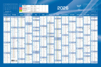 QUO VADIS Calendrier, 650 x 430 mm horizontal, bleu, 2026