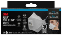 3M Masque Aura Comfort Cool Flow 9322+, FFP2, lot de 2 3M Masque Aura Comfort Cool Flow 9322+, FFP2, lot de 2