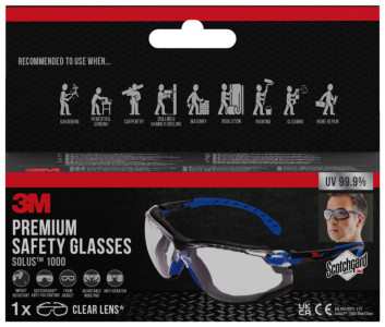 3M Lunettes de protection Solus 1000, verres incolores