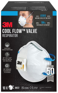 3M Masque respiratoire Cool Flow 8822, FFP2, lot de 3