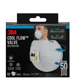3M Masque respiratoire Cool Flow 8822, FFP2, lot de 3