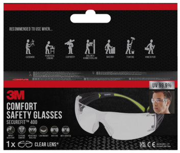 3M Lunettes de protection SecureFit 400, verres incolores