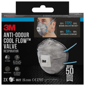 3M Masque respiratoire Cool Flow 9922, FFP2, lot de 2