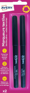 AVERY Marqueur textile, pack de 2, noir
