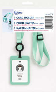 AVERY Porte-carte avec tour de cou, bleu pastel