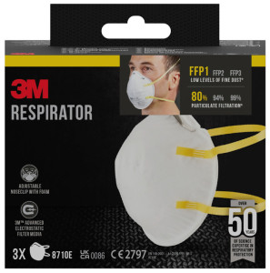3M Masque respiratoire 8710E, FFP1, sans valve, lot de 3