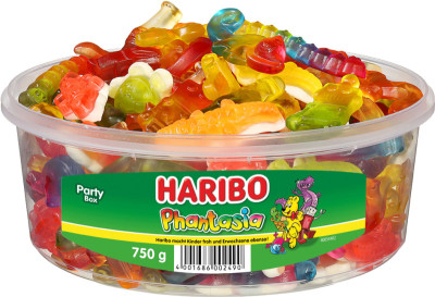 HARIBO Bonbon gélifié aux fruits PHANTASIA, boîte ronde 750g