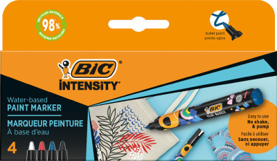 BIC Marqueur permanent Intensity, carte blister de 4