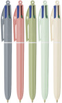 BIC Stylo à bille 4 Colours Mineral Tones, boîte de 12