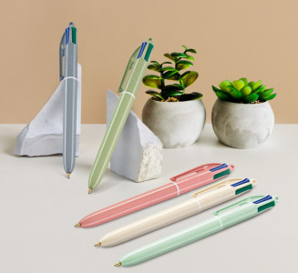 BIC Stylo à bille 4 Colours Mineral Tones, boîte de 12