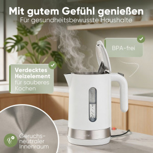 PROFI COOK Bouilloire WK 3840, sans fil, 1,8 L, blanc