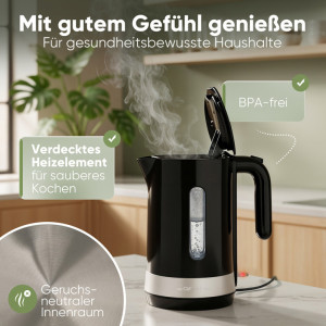 PROFI COOK Bouilloire WK 3840, sans fil, 1,8 L, noir