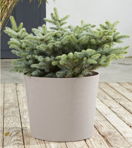 poétic Bac à plantes ELEMENT, conique, 400 mm, kaki