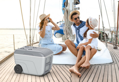 EDA Glacière NOMADE, 52 litres, mobile, gris clair / gris