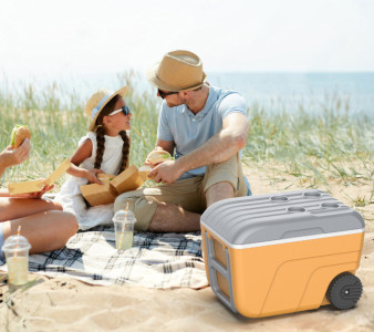 EDA Glacière NOMADE, 52 litres, mobile, gris clair / gris