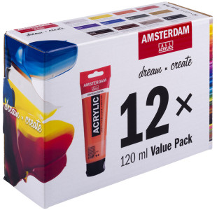 ROYAL TALENS Acrylfarbe AMSTERDAM Vorteilspack, 12 x 120 ml