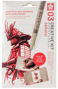 SAKURA Kreativ-Set Samurai, 3 Stifte + Papier