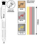 Bradas Bohrlochmarker, Strichbreite: 1,0 mm, mit Kappe Bradas Bohrlochmarker, Strichbreite: 1,0 mm, mit Kappe